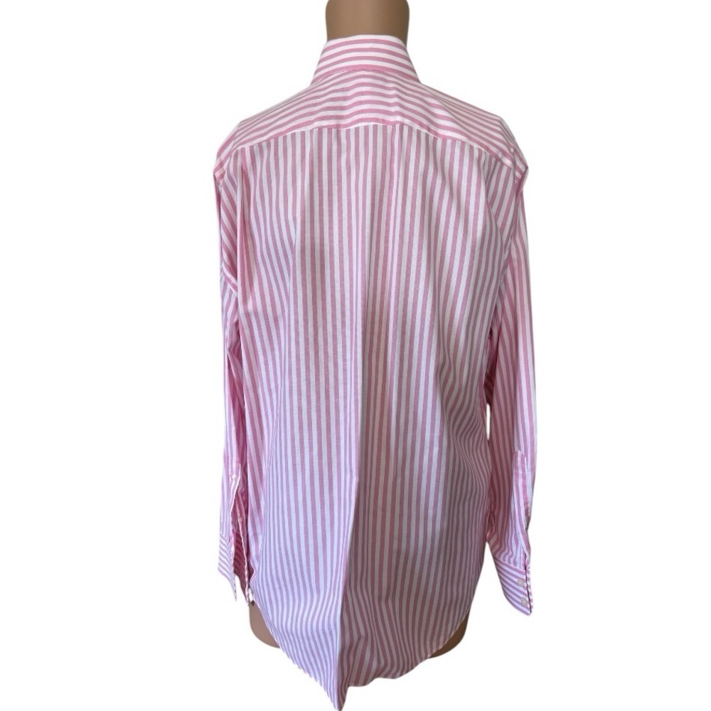 Seaward And Stearn London Long Sleeve Button Down Dress Shirt Pink White… - Picture 3 of 7